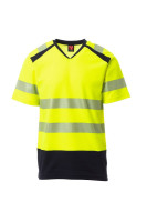 fluorescent yellow/navy blue