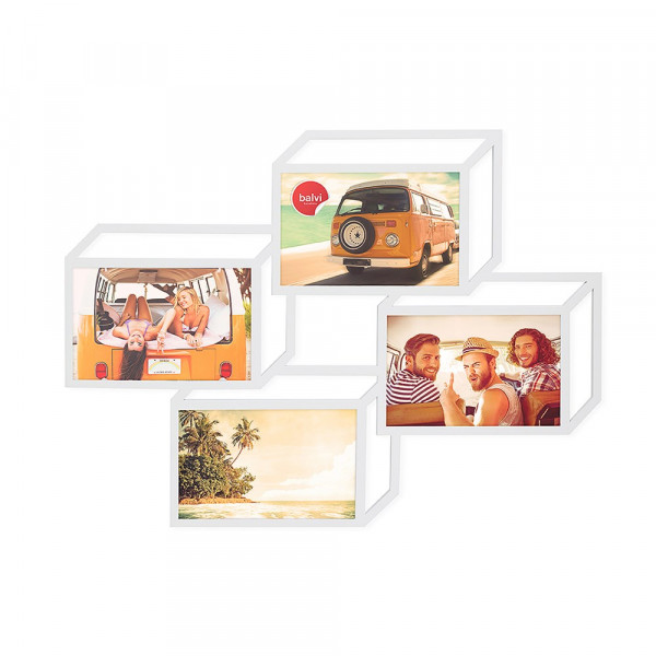 Balvi - Meerdere fotolijst,Tratto 3D,4x 13x18,wit