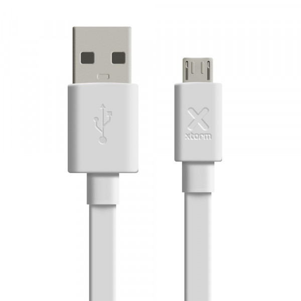 Flat USB to Micro USB cable (3m) White
